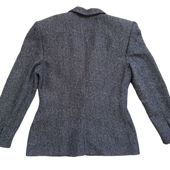 Vtg Cynthia Steffe Blazer Jacket Womens 6 Gray Tweed Wool One Button Sport Coat - Picture 9 of 10